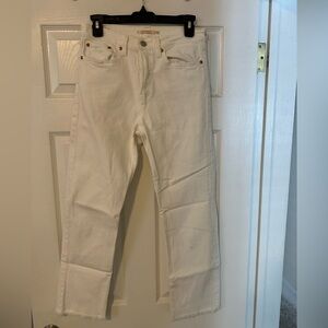 Levi's Women's White Cropped Wedgie Jeans